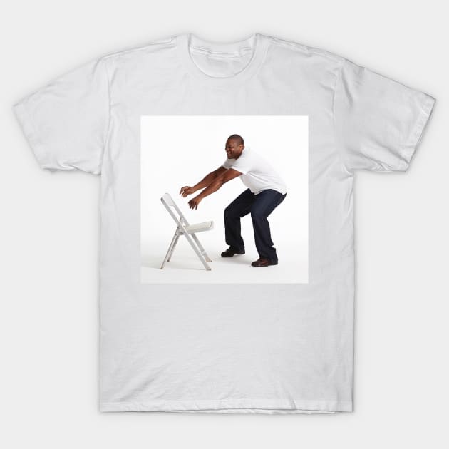 folding chair design T-Shirt by Maverick Media